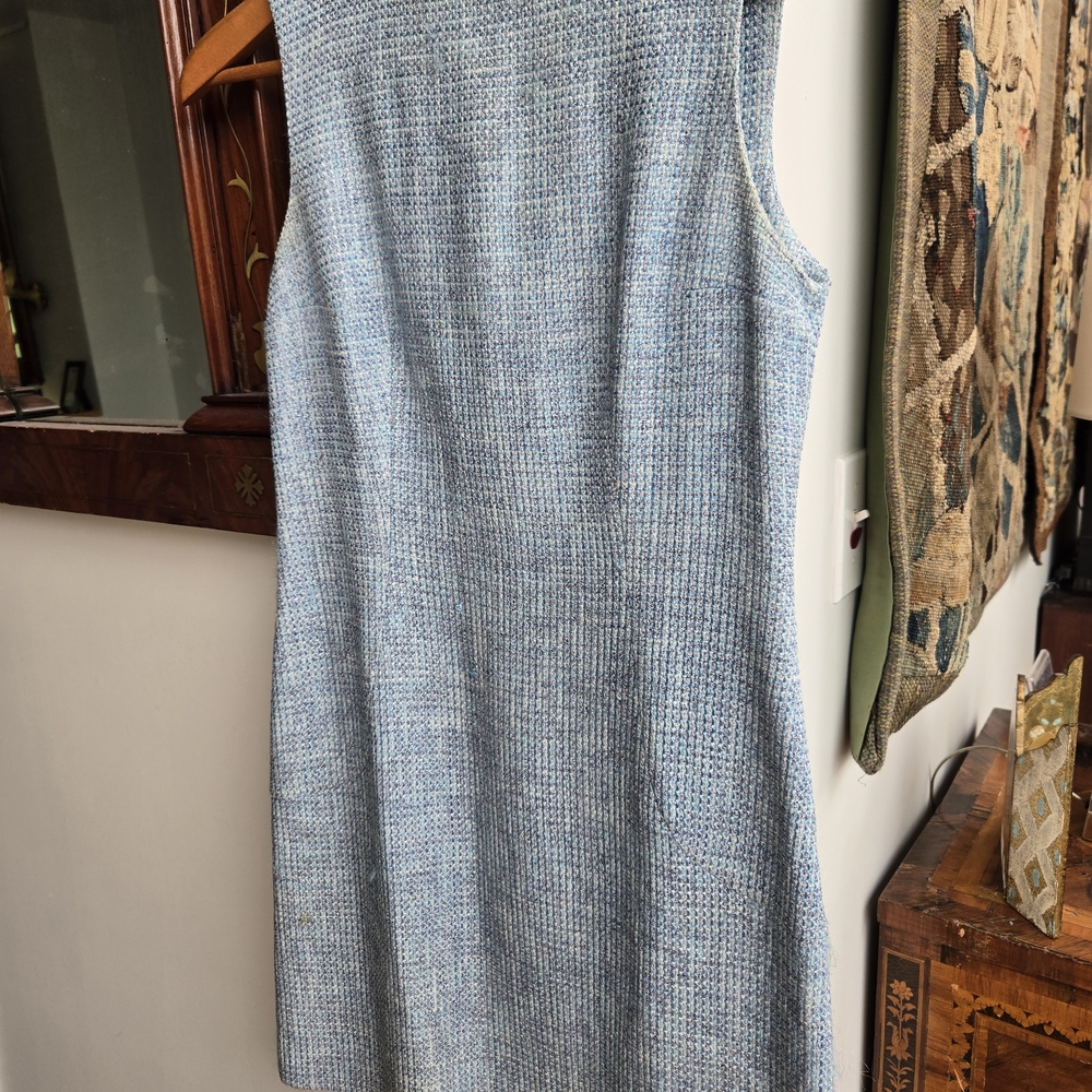 Rare Vintage MOD Biba "Barbara Hulanicki" Pastel Blue Tweed Dress
